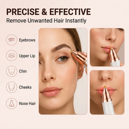 🔥 Hot Sale | 2-in-1 Rechargeable Facial & Eyebrow Hair Trimmer