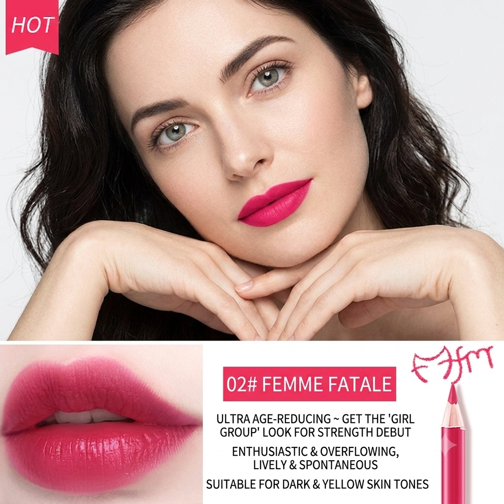 🔥Dual-Ended Lip Duo: Long-Lasting Waterproof Lip Liner + High-Gloss Lip Glaze Pen