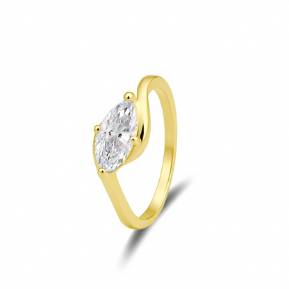 ✨Moissanite 1ct Rippling Romance Marquise Solitaire Ring Silver