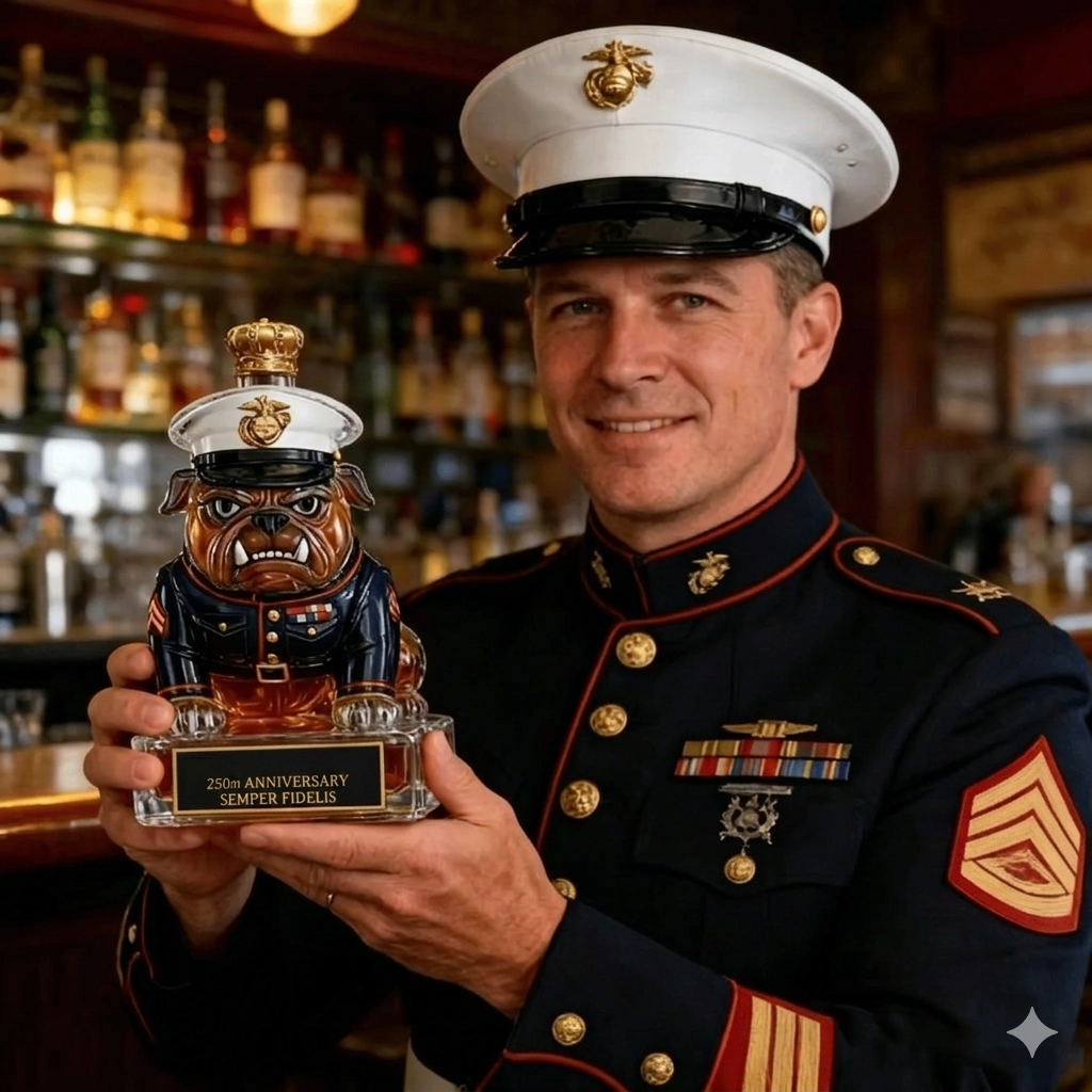 🔥HOT SALE 49% OFF👑🥃Marine Corps The 250th Anniversary Devil Dog Whiskey Bottle