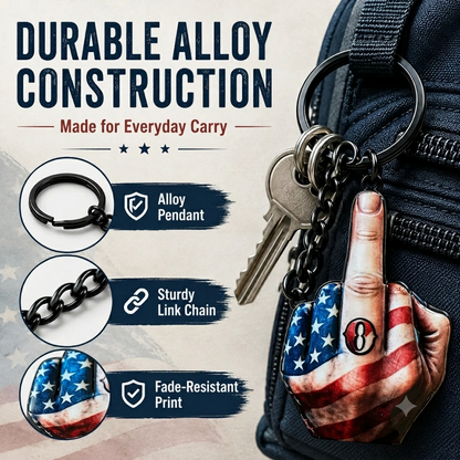 💥New Arrival | Middle Finger FAFO Keychain Aluminum Alloy