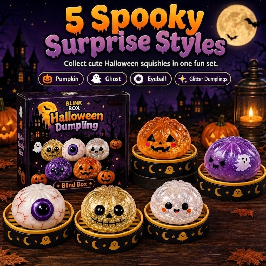 🎃 Glitter Ghost Squeeze Toys – Spooky Fidget Set for Halloween Party Favors & Stress Relief