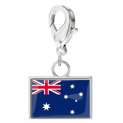 🔥Stainless Steel Country Flag Bracelet Pendant Hand Chain Charm Travel Keyring Ornament