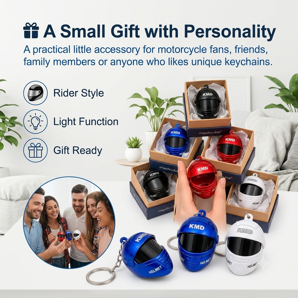 🏍️ Motorcycle Helmet LED Keychain with Light – Limited Time Sale