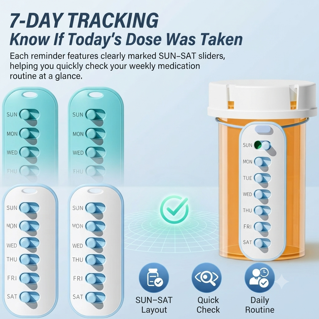 💥New Arrival | 4 Pack Pill Reminder, Lanyad or Sticker Pill Tracker