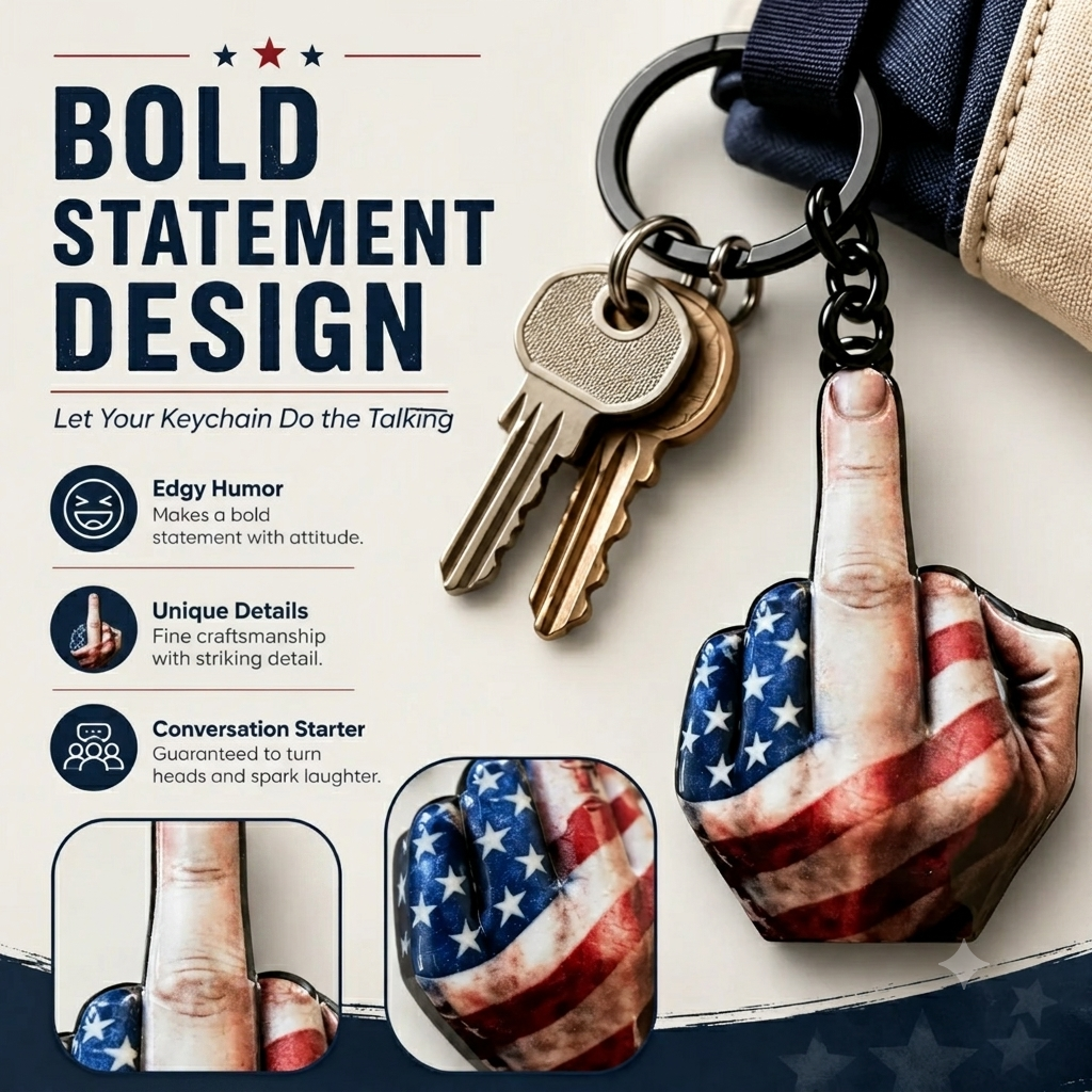💥New Arrival | Middle Finger FAFO Keychain Aluminum Alloy