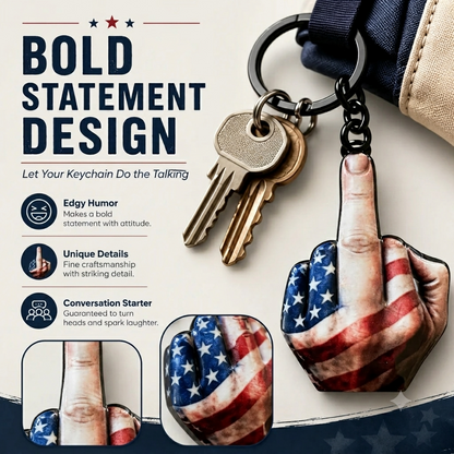 💥New Arrival | Middle Finger FAFO Keychain Aluminum Alloy