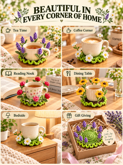 🌸49% OFF🌸 Handmade Crochet Flower Coasters | Blooming Floral Table Decor 🌷