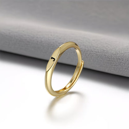 🎁14K Gold Filled Ring Gold Initial Ring Dainty Gold Simple Letter Band Rings