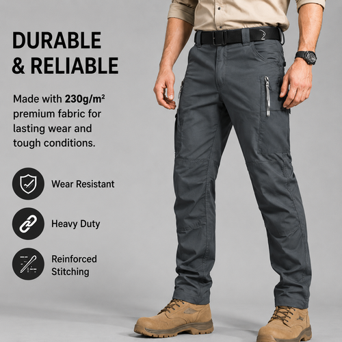 🔥LAST DAY 49%---Men's Waterproof Tactical Work Pants - Solid Color with Multi-Pockets for Outdoor Activities