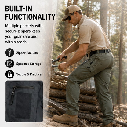 🔥LAST DAY 49%---Men's Waterproof Tactical Work Pants - Solid Color with Multi-Pockets for Outdoor Activities