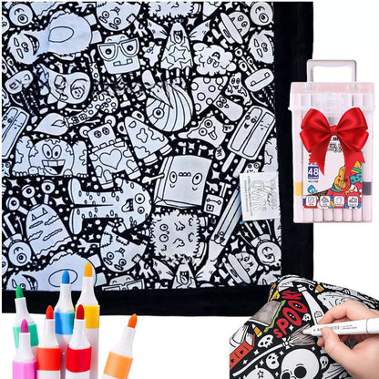 🎨✨DIY Coloring Blanket With Markers