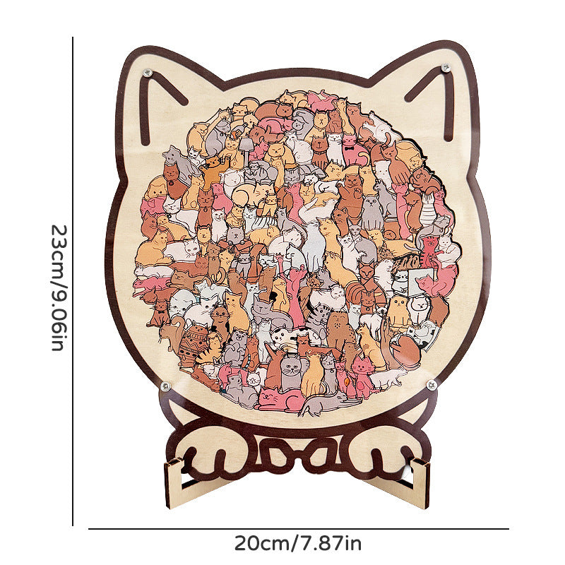 🐱 Cat Wooden Puzzle Decor – Relaxing Puzzle Gift For Cat Lovers