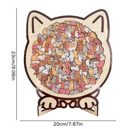 🐱 Cat Wooden Puzzle Decor – Relaxing Puzzle Gift For Cat Lovers