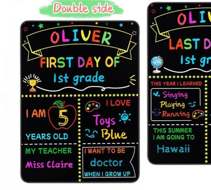 📸 Double-Sided First & Last Day Chalkboard Sign – Reusable School Photo Prop