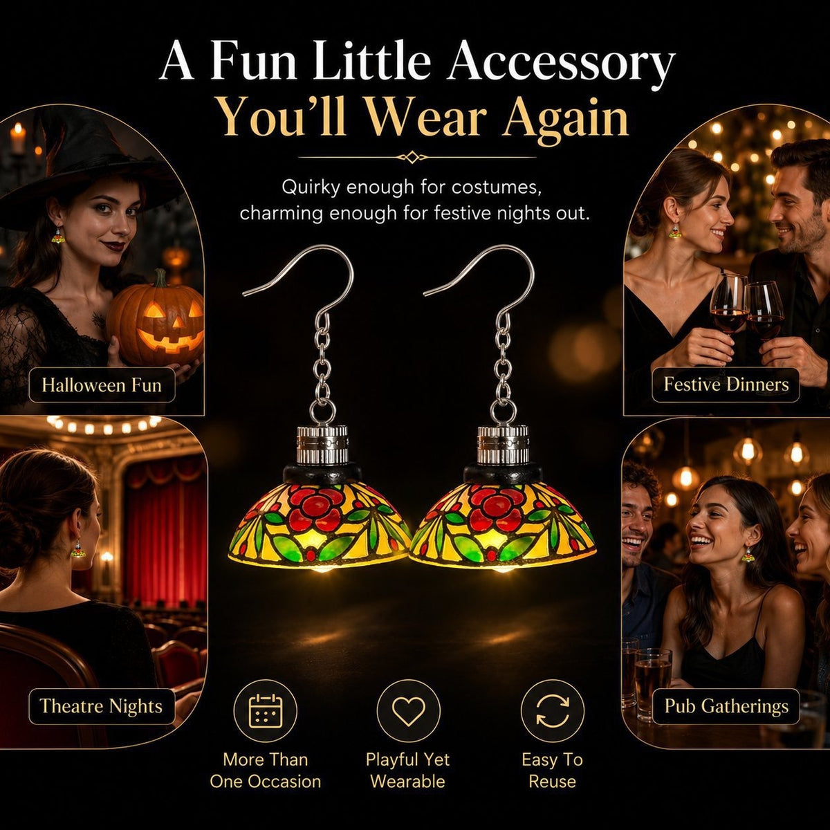 ✨ Luminous Stained Glass Dome Earrings