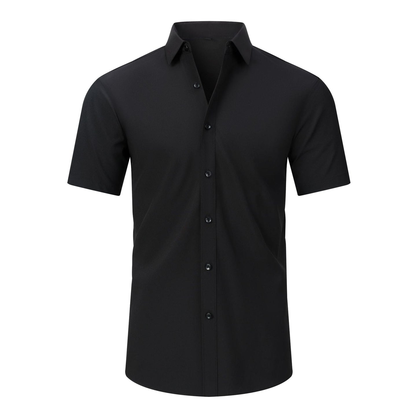 💪 Men's Stretch Slim Fit Short Sleeve Shirt – Button-Down Casual Style