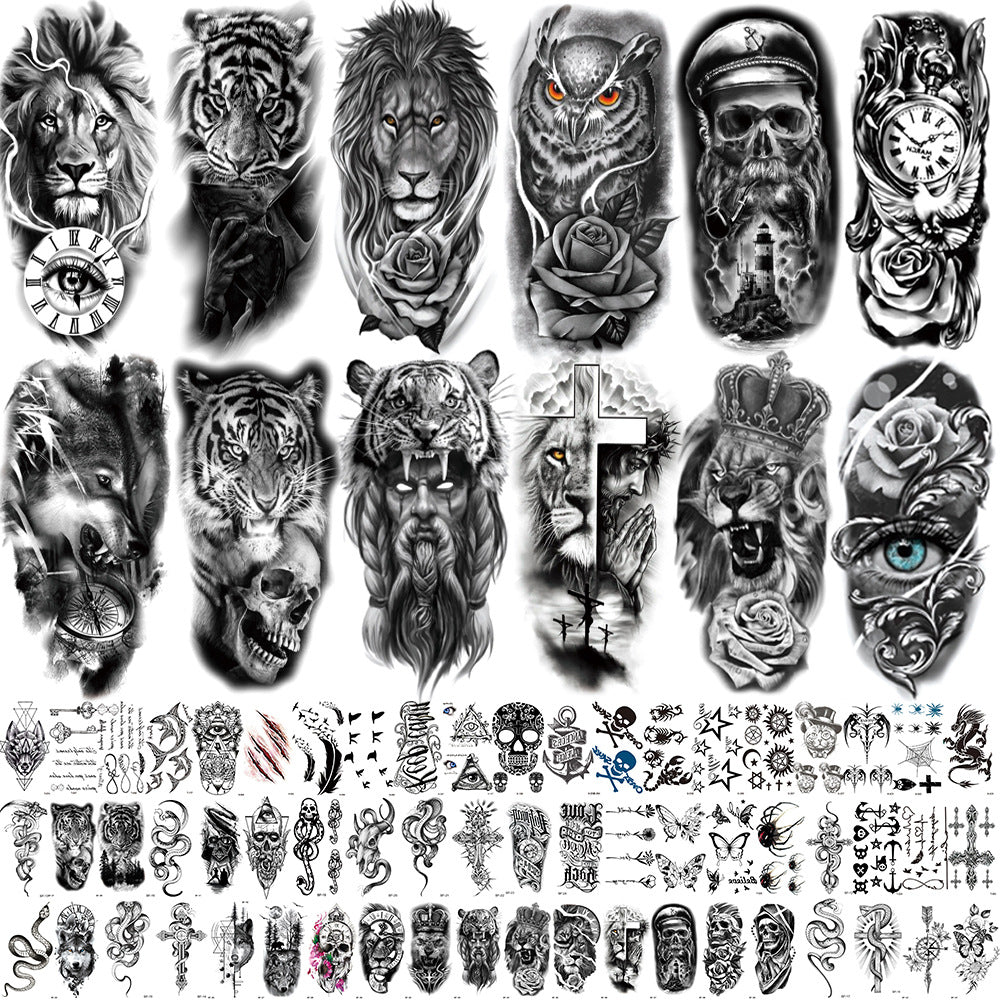 Large Black Temporary Tattoo Stickers