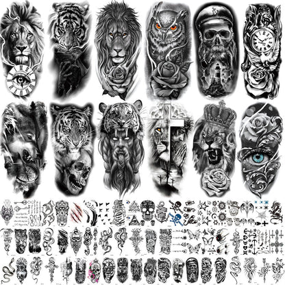Large Black Temporary Tattoo Stickers