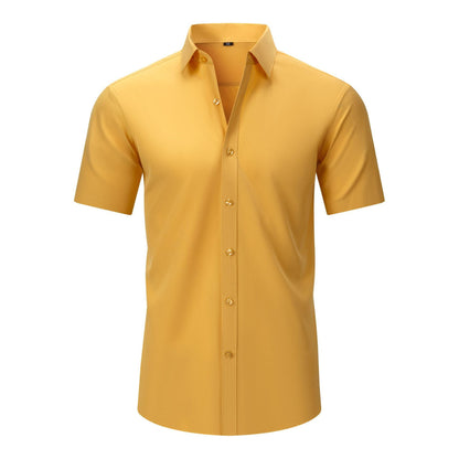 💪 Men's Stretch Slim Fit Short Sleeve Shirt – Button-Down Casual Style