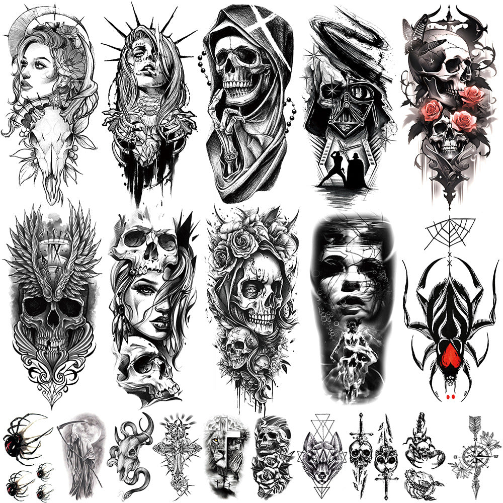 Large Black Temporary Tattoo Stickers