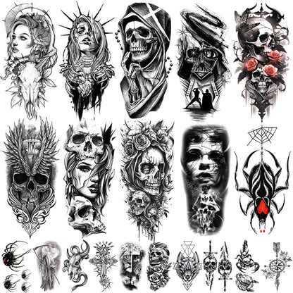 Large Black Temporary Tattoo Stickers