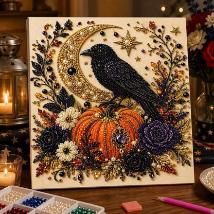 Spooky Cute Ghost Pearl Diamond Painting Kit – 8" x 8" Halloween DIY Wall Art & Craft Gift