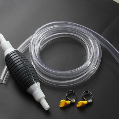 Manual Siphon Pump Kit with 1M Hose, Rubber Pump Bulb & 2 Hose Clamps, Liquid Transfer Pump for Fuel Water Oil, Car Boat Motorcycle