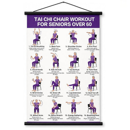 🔥LAST DAY 60% OFF🧘‍♀️☯Tai Chi Chair Workout Chart for Seniors (16 x 24 inches)