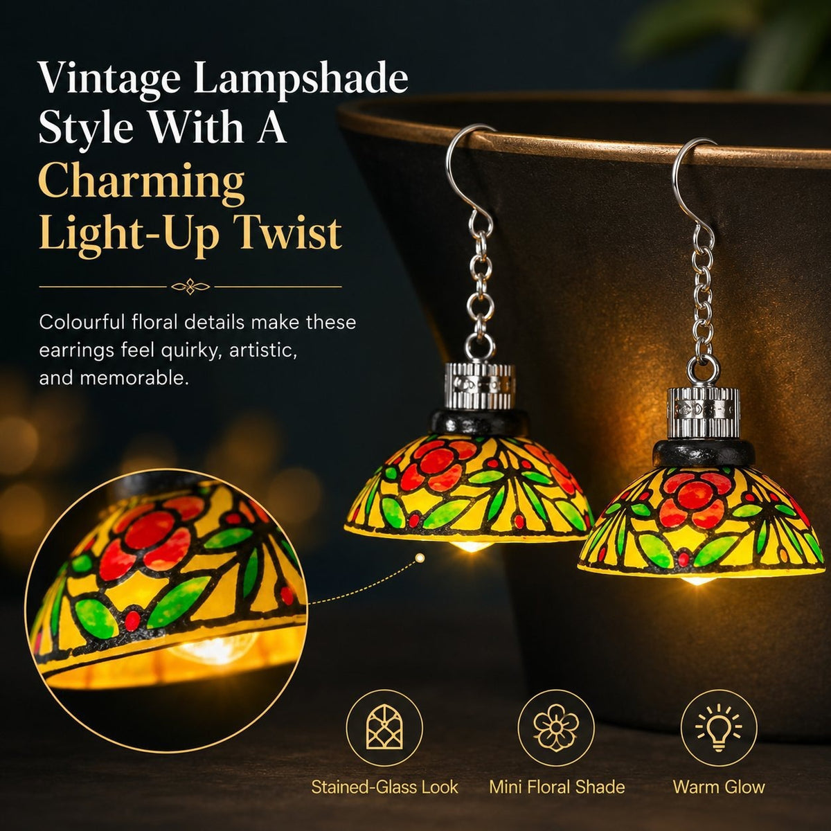 ✨ Luminous Stained Glass Dome Earrings