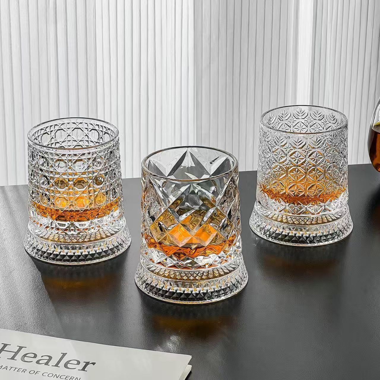 360° Rotating Crystal Glass Cup – The Fun Drinkware That Won’t Tip Over