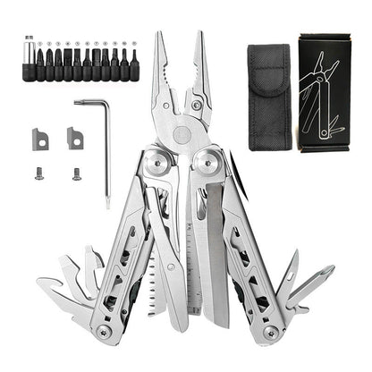 🏕️ 16-in-1 Camping Multi-Tool with Full-Size Scissors & Carrying Pouch