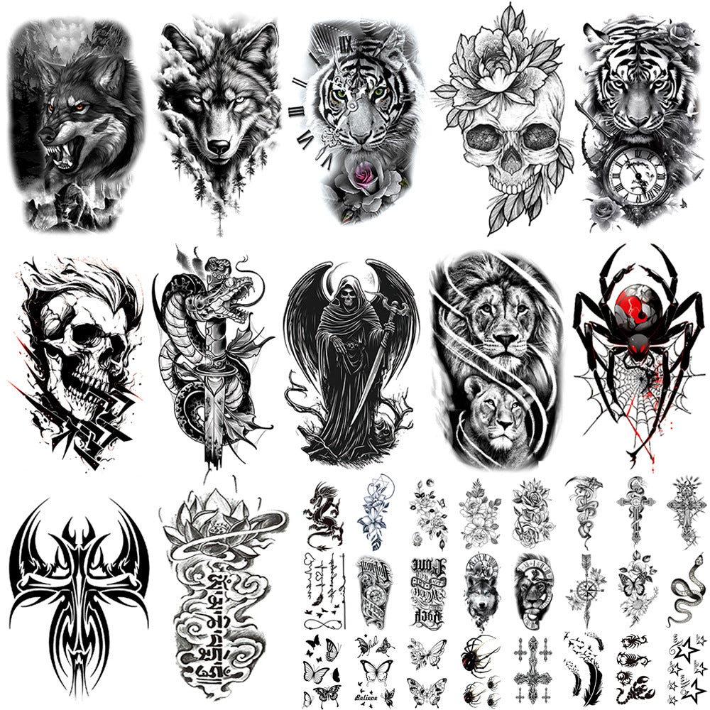 Large Black Temporary Tattoo Stickers