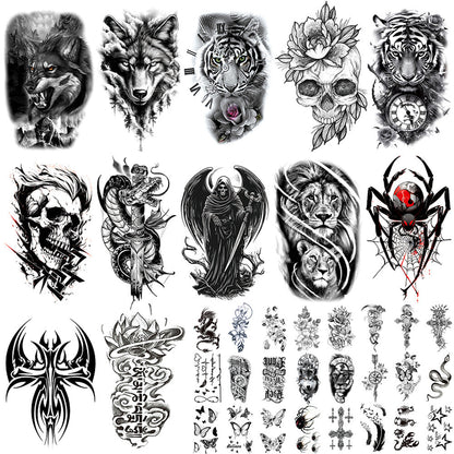 Large Black Temporary Tattoo Stickers