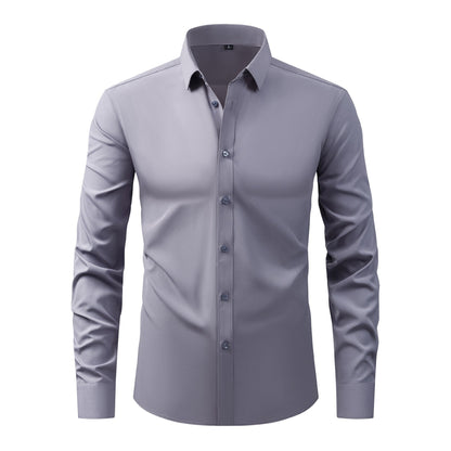 💪 Men's Stretch Slim Fit Short Sleeve Shirt – Button-Down Casual Style