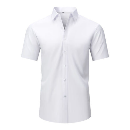 💪 Men's Stretch Slim Fit Short Sleeve Shirt – Button-Down Casual Style