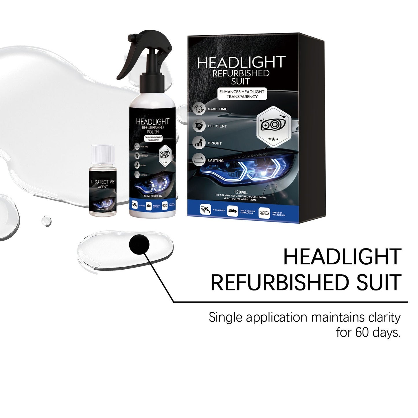 🚘Automotive Headlamp Restoration Fluid Kit
