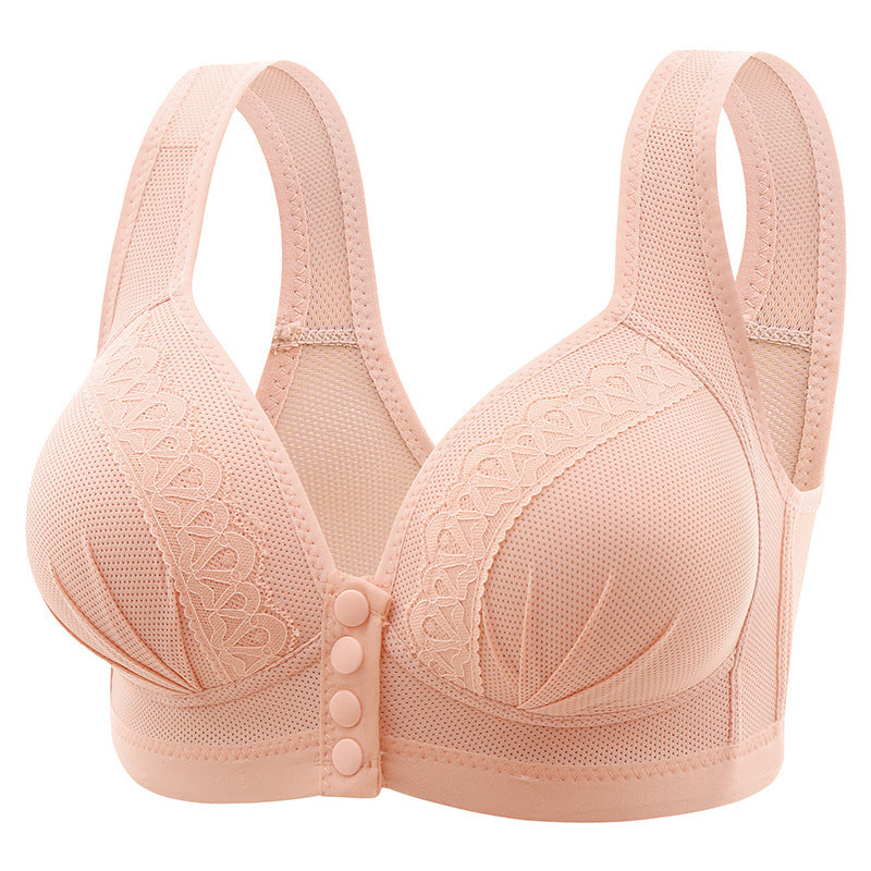 🌸 Wireless Front-Closure Bra – Wide Straps & Full Coverage