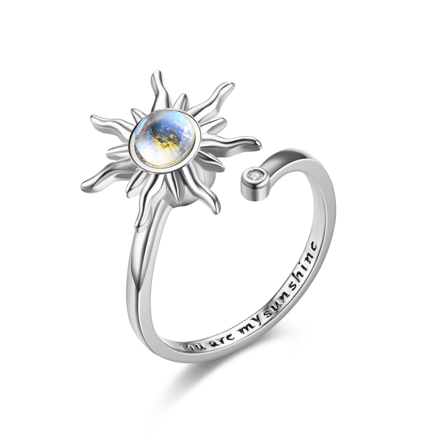 ☀️Sunflower Fidget Rings for Women,You are My Sunshine Chic Sunflower Open Ring
