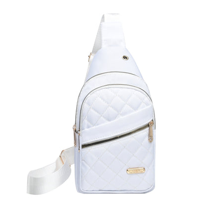Women's Solid Color Quilted Waterproof Belt Bag - Adjustable Strap, Large Capacity, Matching Multiple Pockets