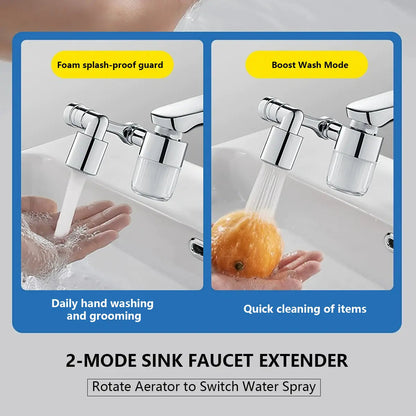 1080° Swivel Faucet Filter Set with 4 Filters, 3 Adapters, 2 Modes Faucet Extender Aerator