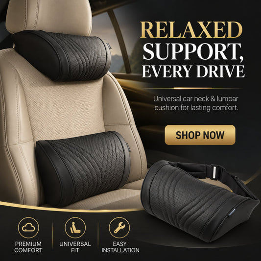 🚗Relieve Driving Fatigue! Universal Memory Foam CarHeadrest Neck Pillow,Ergonomic Support AutoNeck Cushion for Long Road Trips
