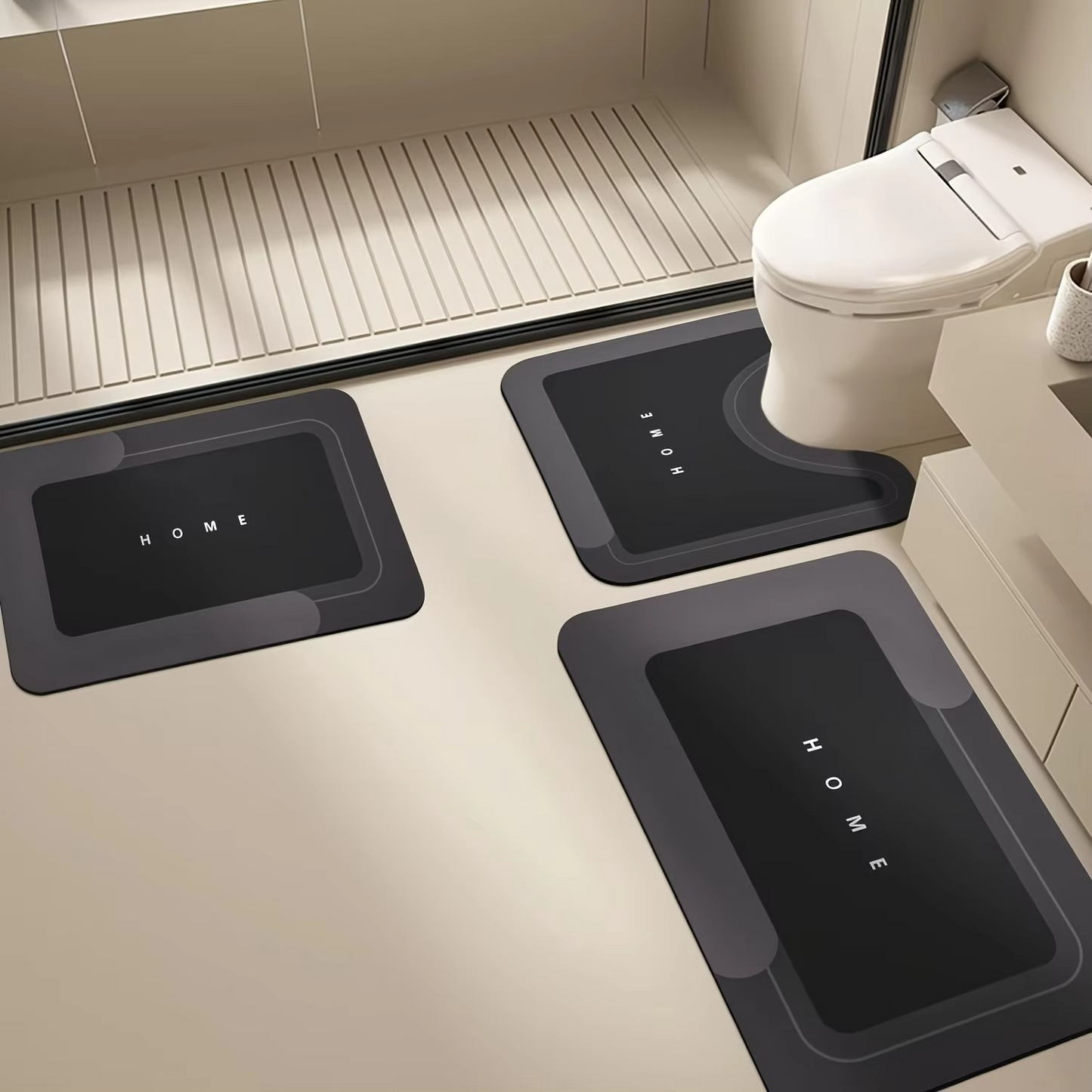 🛁 3-Piece Anti-Slip Bathroom Mat Set