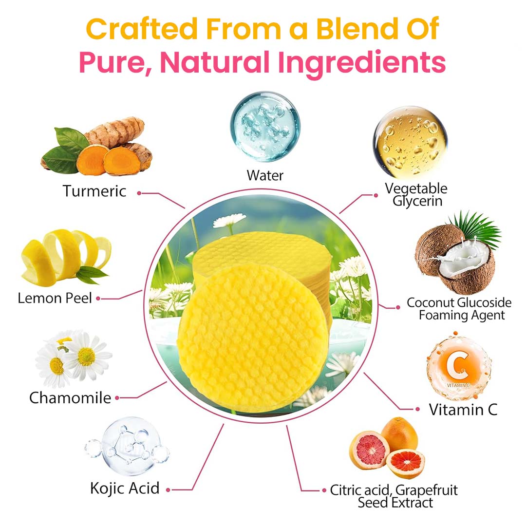 💖Visible brightening✨Turmeric & Kojic Acid Cleansing Pads-40pcs