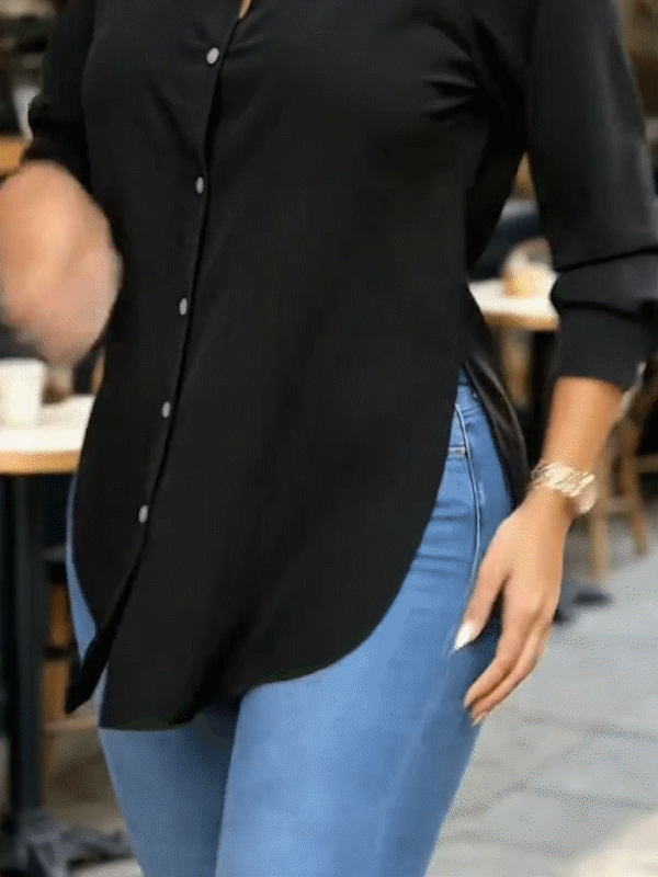 ✨ Fashion Favorite 👚 Elegant Long Sleeve Blouse with Fitted Silhouette for Effortless Spring & Fall Style 🍂