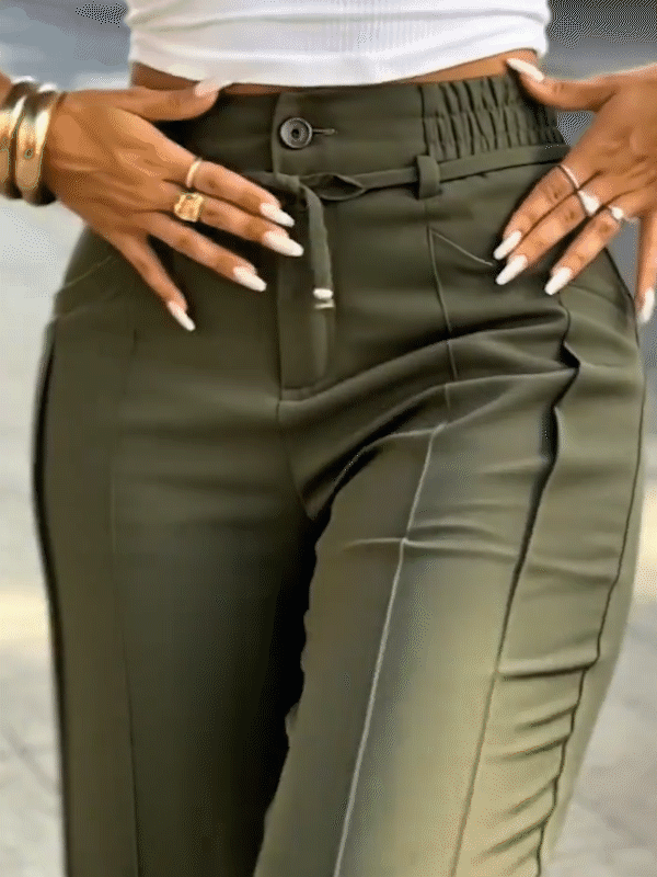 👖 Everyday Style ✨ High-Waisted Wide-Leg Pants with Drawstring Waist for Effortless Comfort