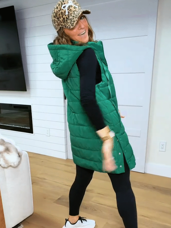 ❄️ Winter Style Deal – Women’s Long Hooded Puffer Vest 🧥 Sleeveless Quilted Layer for Cozy Everyday Outdoor Wear ✨