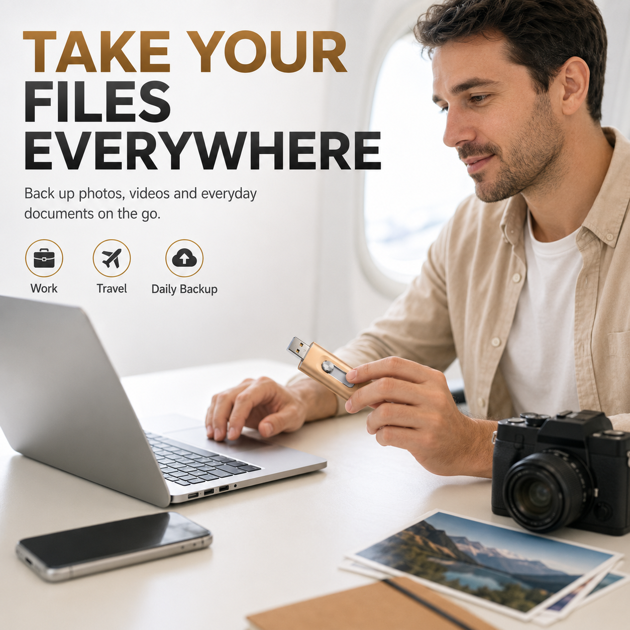 📱 4-in-1 USB Flash Drive for Phone & Computer – High-Speed Photo Backup & Multi-Port Memory Stick