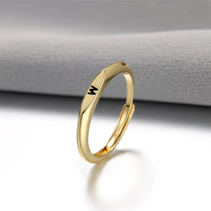 🎁14K Gold Filled Ring Gold Initial Ring Dainty Gold Simple Letter Band Rings