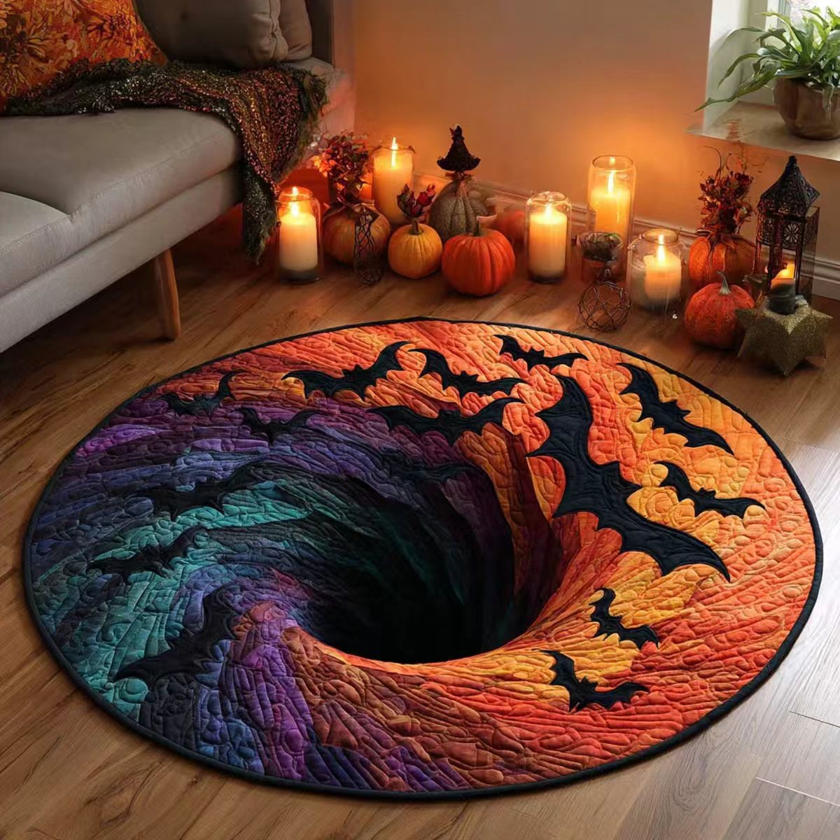 🔥 Last Day 30% OFF — 3D Skeleton Vortex Halloween Rug